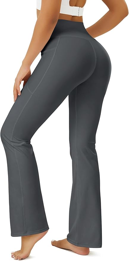 FOHOFO Yoga Pants Women, Flare Leggings for Women with Pockets Crossover High Waisted Bootcut Yoga Pants