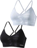 AUROLA Serpent Seamless Sports Bras for Women,Backless Padded Strappy Workout Gym Yoga Crop Tops