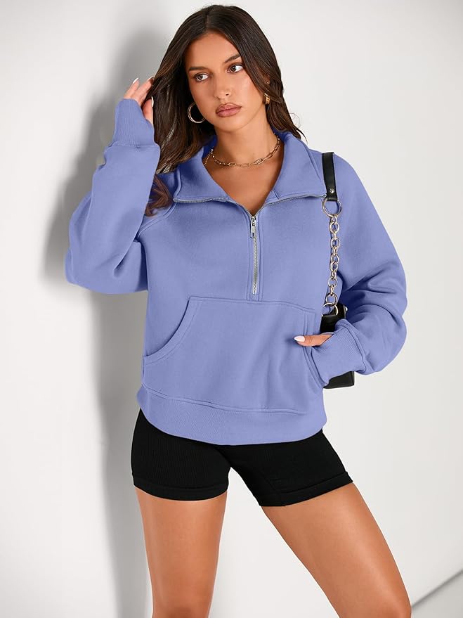 AUTOMET Womens Sweatshirts Half Zip Cropped Pullover Fleece Quarter Zipper Hoodies 2026 Fall Fashion Outfits Clothes