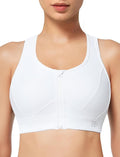 Yvette Zip Front Sports Bra - High Impact Sports Bras for Women Plus Size Workout Fitness Running
