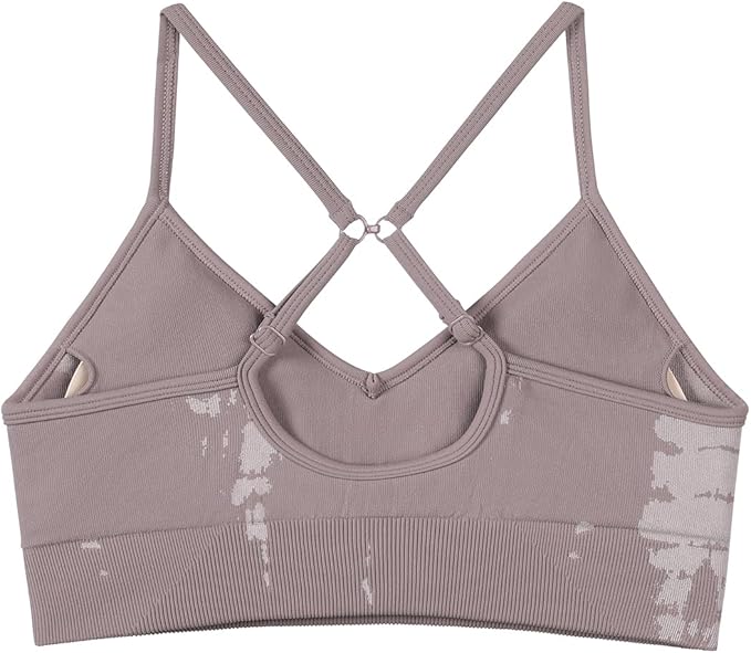 AUROLA Serpent Seamless Sports Bras for Women,Backless Padded Strappy Workout Gym Yoga Crop Tops