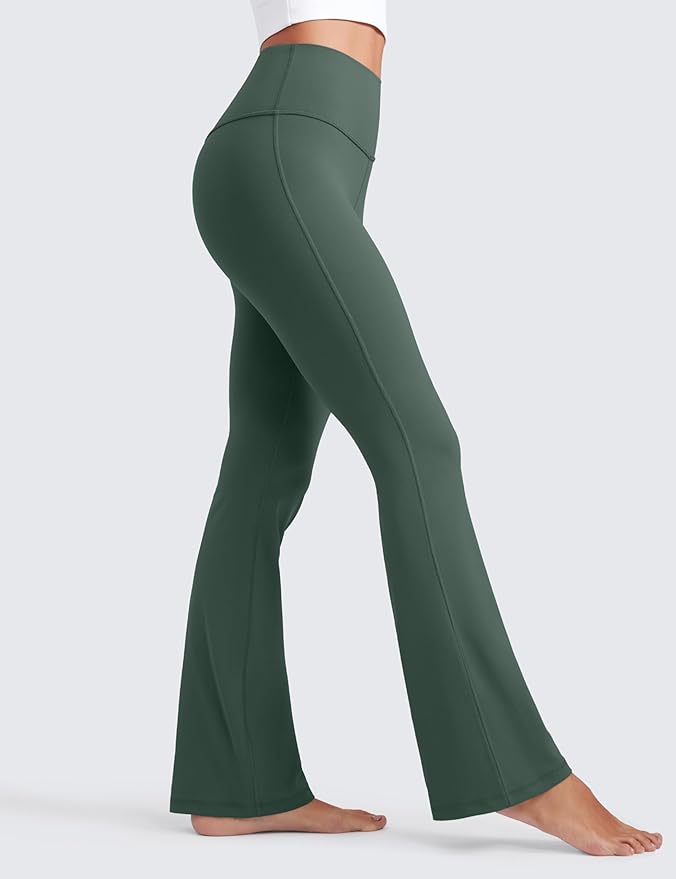CRZ YOGA Butterluxe Flare Leggings 29"/30.5"/32"/33.5" - High Waist Bootcut Wide Leg Lounge Womens Yoga Pants with Pocket