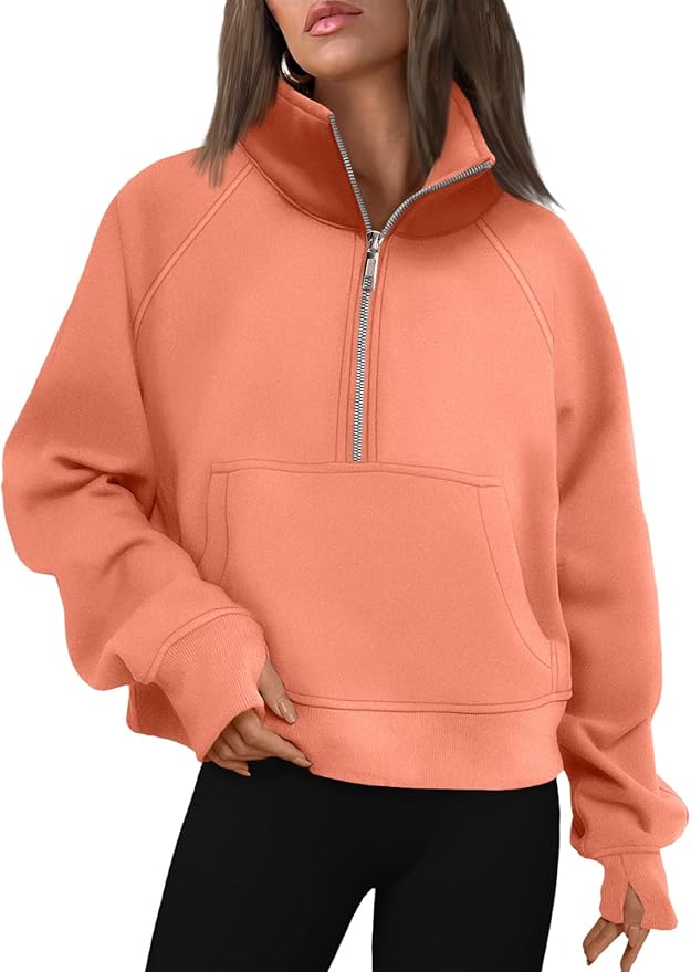 AUTOMET Womens Sweatshirts Half Zip Cropped Pullover Fleece Quarter Zipper Hoodies 2026 Fall Fashion Outfits Clothes