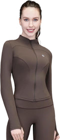 Women's Yoga Jacket Lightweight Zip Up - Workout Jackets for Running Gym Athletic Tops Full Zip