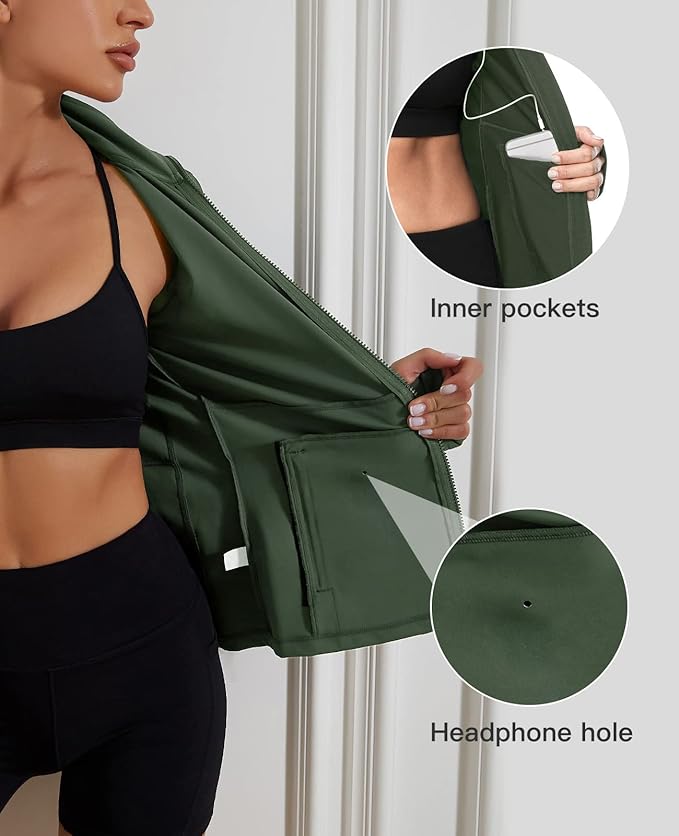 VUTRU Women's Workout Yoga Jacket Full Zip Running Athletic Track Jacket