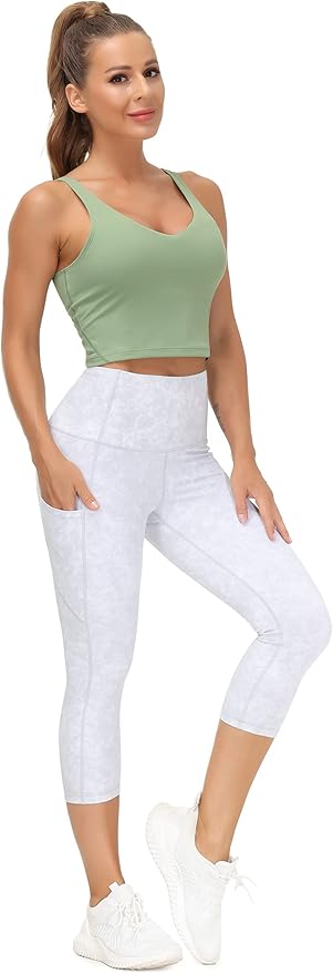 THE GYM PEOPLE Womens' Sports Bra Longline Wirefree Padded with Medium Support