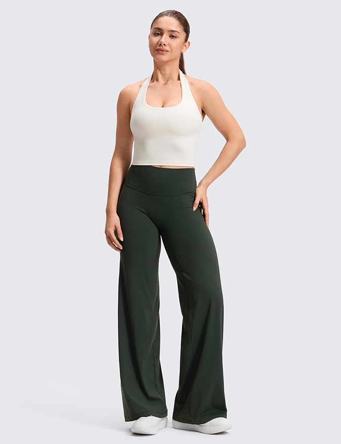 CRZ YOGA Softretch No Front Seam Wide Leg Pants 28''/ 30''/ 32" for Women - High Waist Yoga Lounge Buttery Soft Comfy Casual