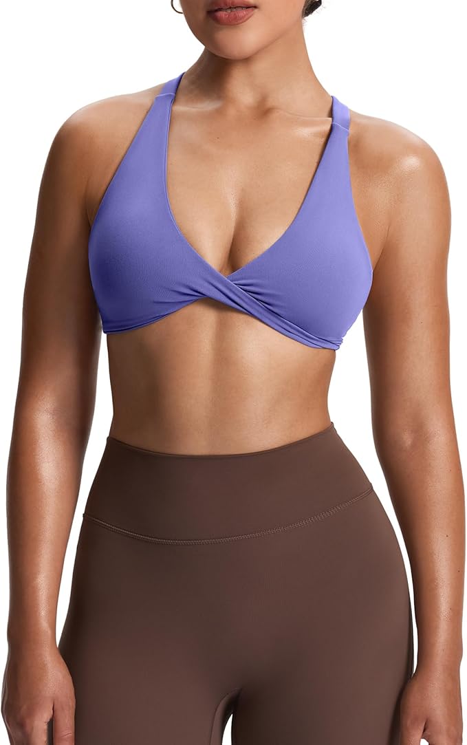 Aoxjox Women's Workout Sports Bras Fitness Satara Low Impact Bra Yoga Crop Tank