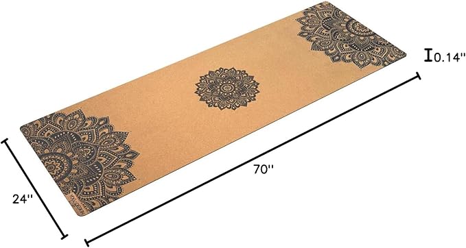 YOGA DESIGN LAB | The Cork Yoga Mat | Eco Luxury | Ideal for Hot Yoga, Power, Bikram, Ashtanga, Sweaty Workouts | Studio Quality | Includes Carrying Strap!