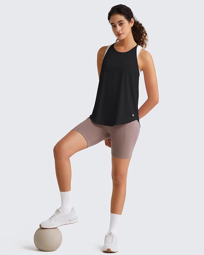 G4Free Workout Athletic Tank Tops for Women Racerback Lightweight Gym Pilates Y-Back Loose Fit Running Tanks Top