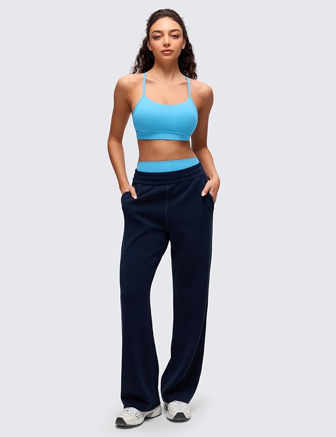 CRZ YOGA Butterluxe Y Back Sports Bras for Women - Padded Racerback Low Impact Spaghetti Thin Strap Workout Yoga Top
