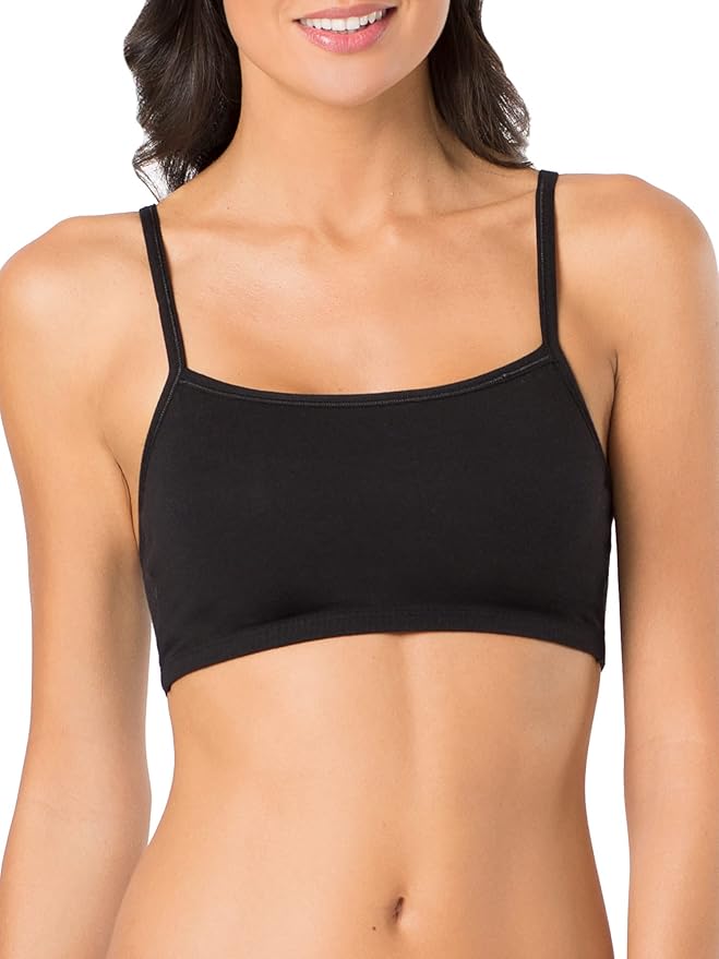Fruit of the Loom Women's Spaghetti Strap Cotton Sports Bra - All-Day Comfort & Easy Movement