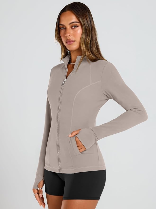 Trendy Queen Womens Lightweight Zip Up Jackets 2026 Athletic Workout Hoodies Spring Shirt Fitted Gym Clothes with Pocket