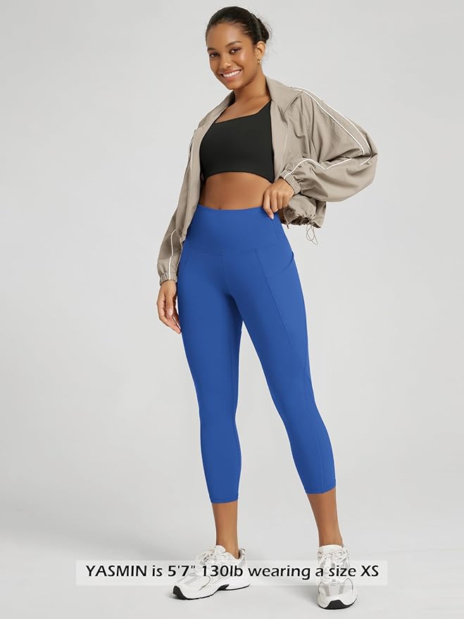 ODODOS Women's High Waisted Yoga Leggings with Pockets, Tummy Control Non See Through Workout Athletic Running Yoga Pants