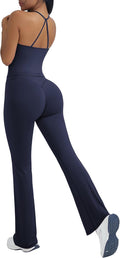 OMKAGI 2 Piece Workout Sets for Women Padded Tank Tops Flare Leggings Pilates Outfits