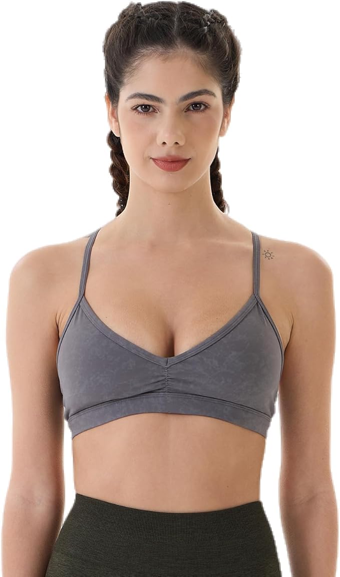 AUROLA Mercury Workout Sports Bras Women Athletic Removable Padded Backless Strapy Minimal Crop Top
