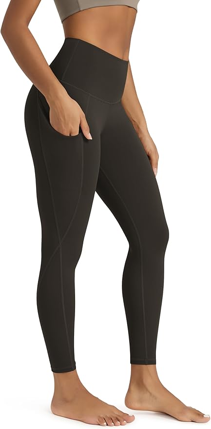 ODODOS Women's High Waisted Yoga Leggings with Pockets, Tummy Control Non See Through Workout Athletic Running Yoga Pants