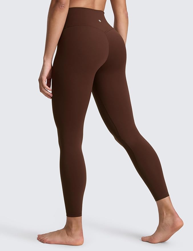 CRZ YOGA SculptAir No Front Seam Yoga Leggings 25" - High Waisted Womens Pants Workout Pilates Athletic V Back Buttery Soft