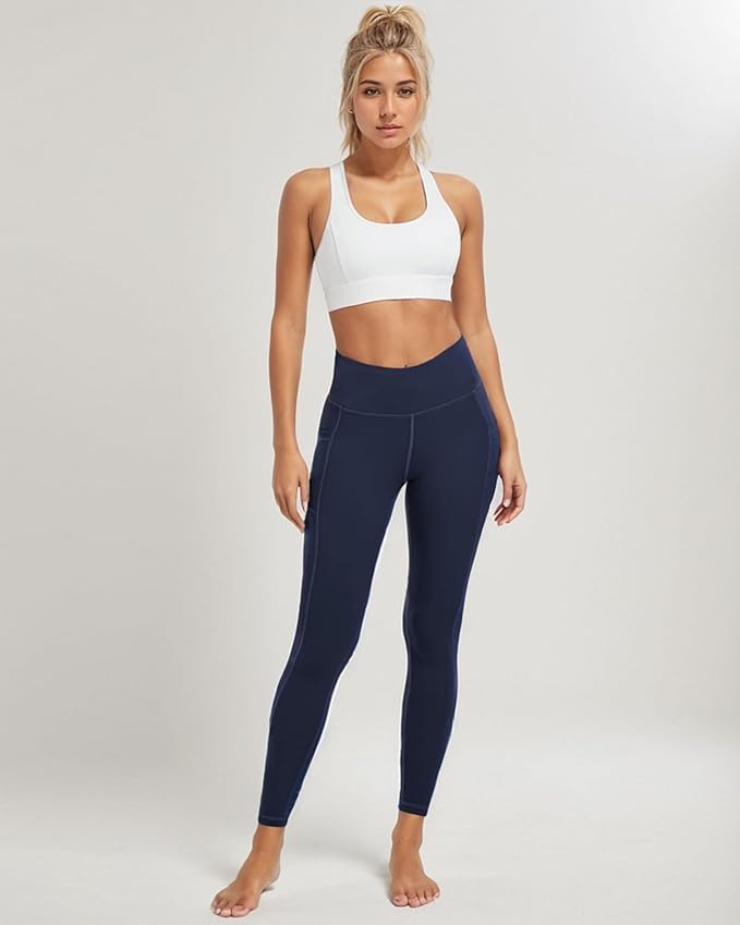 Dimore 4 Pack Workout Leggings for Women with Pockets,High Waisted Tummy Control Yoga Pants for Workout Running