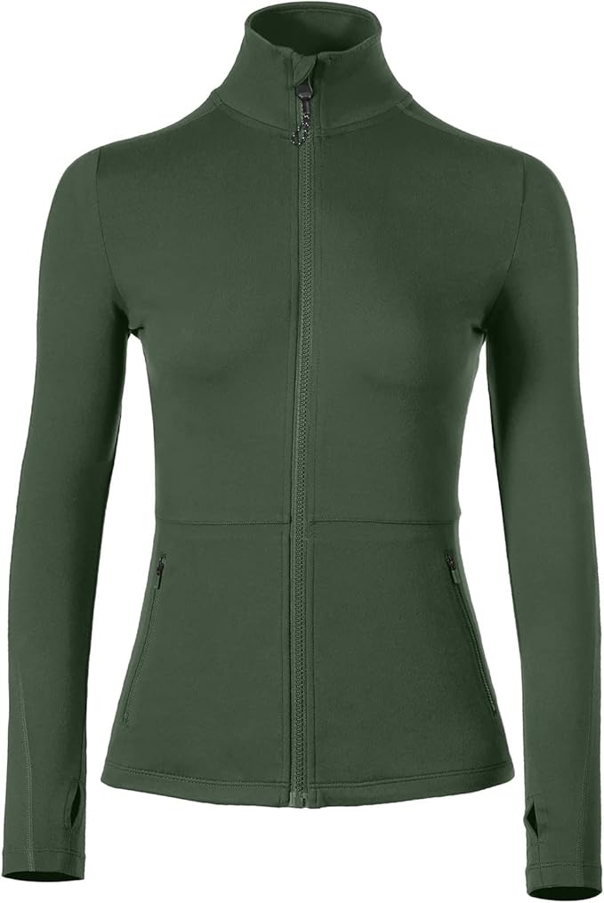 VUTRU Women's Workout Yoga Jacket Full Zip Running Athletic Track Jacket