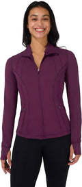 90 Degree By Reflex Full Zip Running Track Jacket Lightweight Athletic Slim Fit Jacket with Thumbholes
