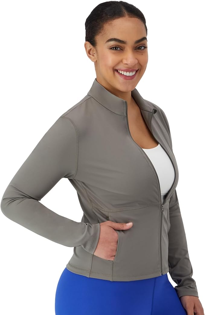 Hanes Women's Jacket, Moves Full-Zip Workout Jacket, Moisture-Wicking Outwear, Soft & Stretchy Athletic Wear for Women