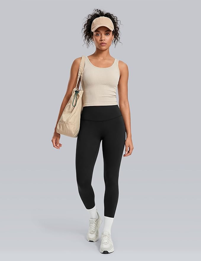Colorfulkoala Dreamlux No Front Seam Leggings for Women 25"/28" Inseam, High Waisted Buttery Soft Yoga Pants