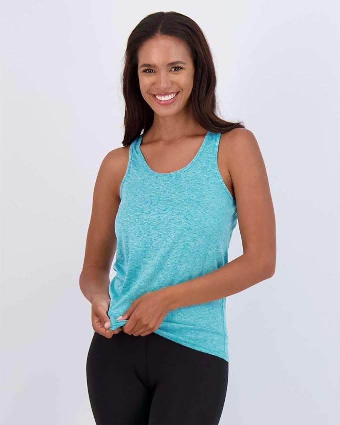Real Essentials 5 Pack: Women's Racerback Tank Top Dry-Fit Athletic Performance Yoga Activewear (Available in Plus Size)