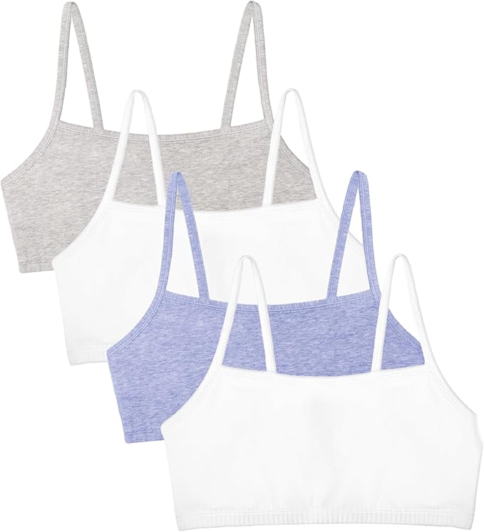 Fruit of the Loom Women's Spaghetti Strap Cotton Pullover Sports Bra Value Pack