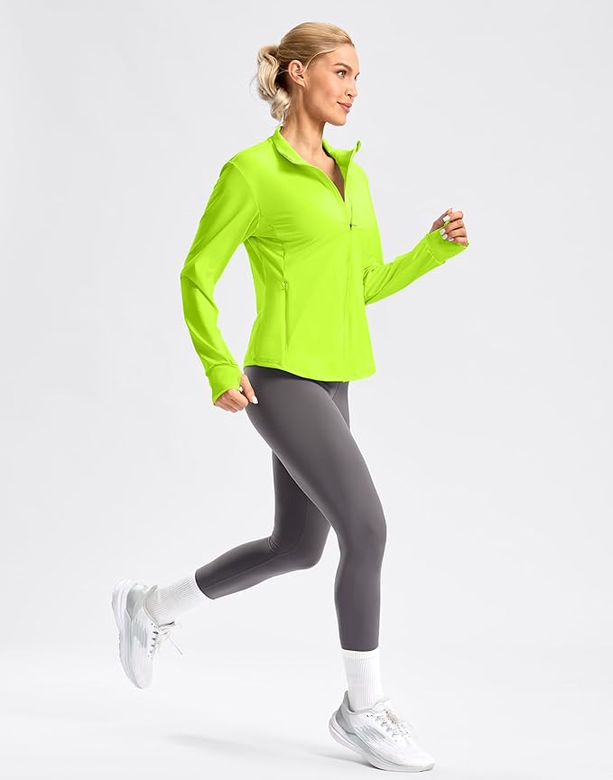 Soothfeel Women's UPF 50+ Lightweight Athletic Jackets Sun Protection Zip Up Long Sleeve Shirts Hiking Workout Outdoor Pocket