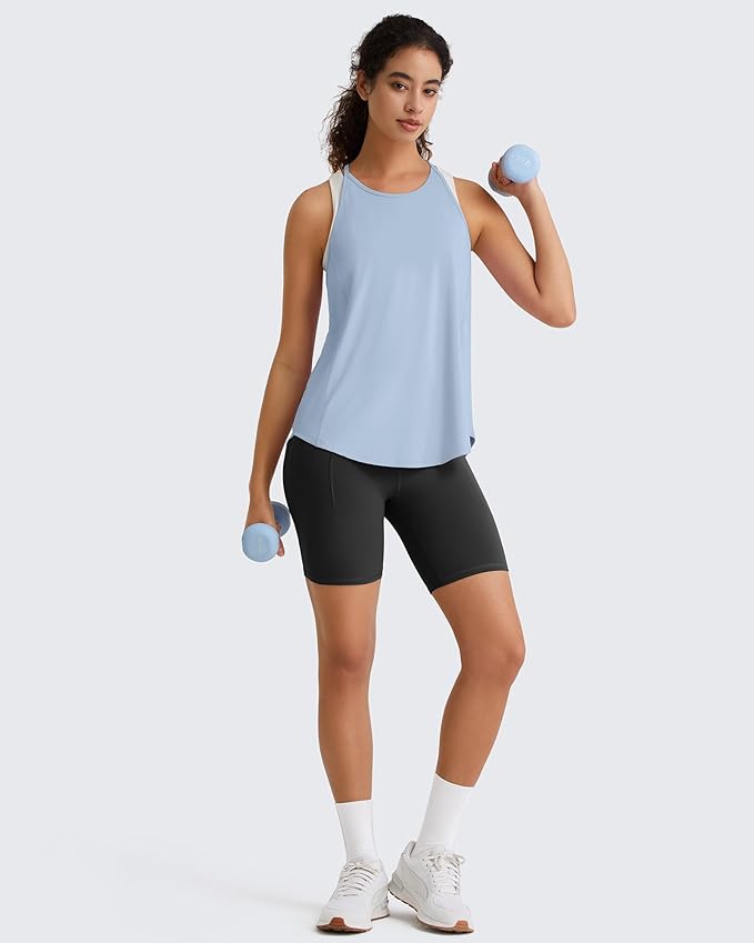 G4Free Workout Athletic Tank Tops for Women Racerback Lightweight Gym Pilates Y-Back Loose Fit Running Tanks Top