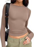 Trendy Queen Womens Long Sleeve T Shirts Fall Fashion 2026 Basic Crop Tops Going Out Outfits Y2k Clothes