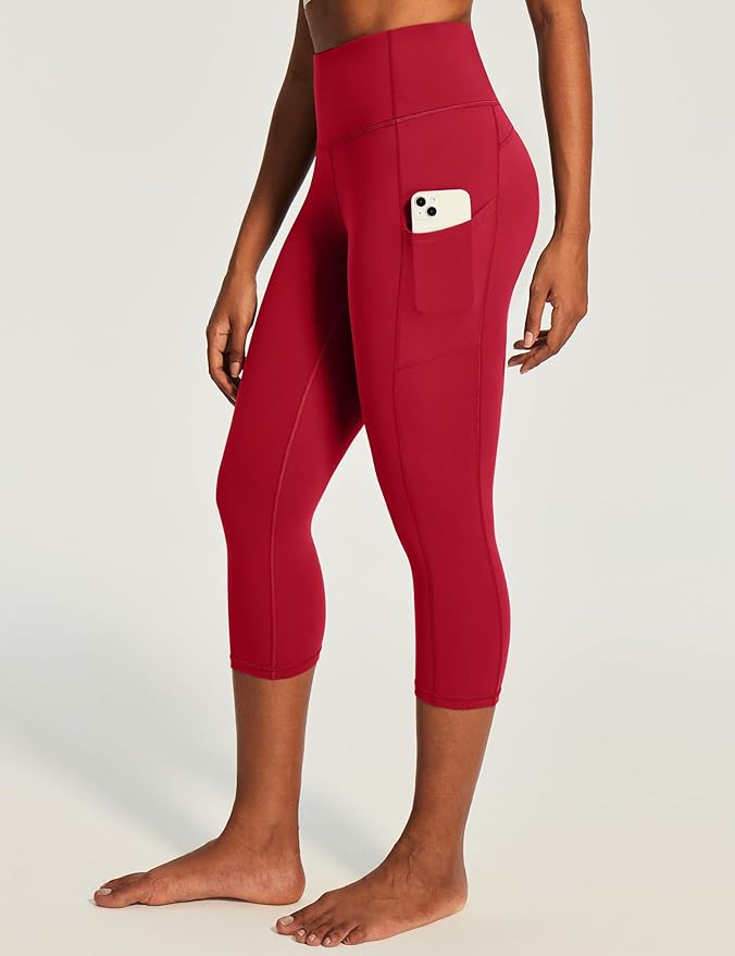 Ewedoos Capri Leggings for Women High Waisted Yoga Pants with Pockets for Women Tummy Control Workout Leggings Yoga Capris