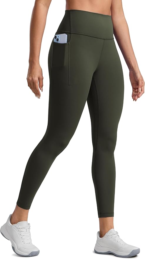 CRZ YOGA Butterlift Workout Leggings Pockets 25" - High Waist Pilates Athletic Gym Womens Yoga Pants Buttery Soft