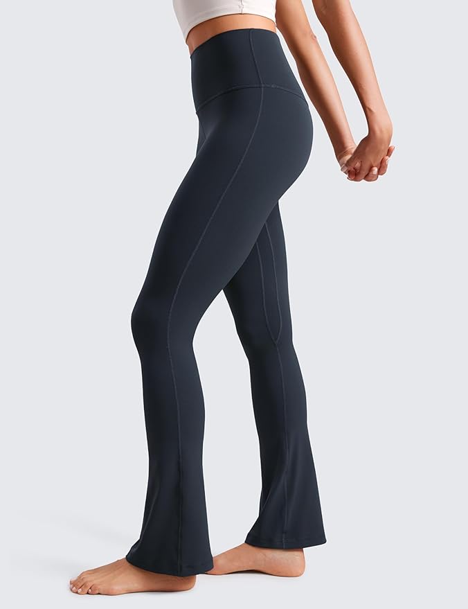 CRZ YOGA Butterluxe Mini Flared Leggings 30"/31.5"/33'' - High Waist Bootcut Casual Lounge Women Yoga Pants with Pocket