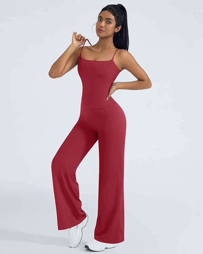 OMKAGI Workout Sets for Women Padded Tank Tops Matching Straight Leg Yoga Outfits