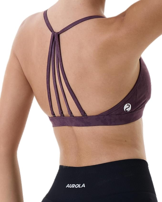 AUROLA Mercury Workout Sports Bras Women Athletic Removable Padded Backless Strapy Minimal Crop Top