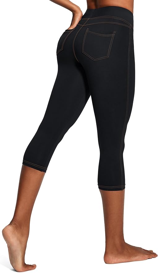 IUGA High Waisted Yoga Pants for Women with Pockets Capri Leggings for Women Workout Leggings for Women Yoga Capris