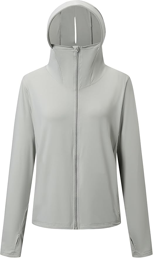Women's UPF 50+ Sun Protection Hoodie Jacket with Pockets Lightweight Zip Up Sun Cover Up Shirt Athletic Jacket