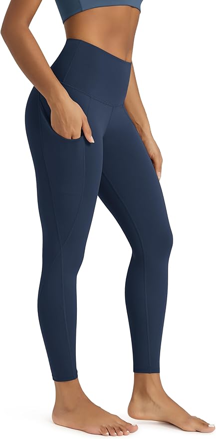 ODODOS Women's High Waisted Yoga Leggings with Pockets, Tummy Control Non See Through Workout Athletic Running Yoga Pants