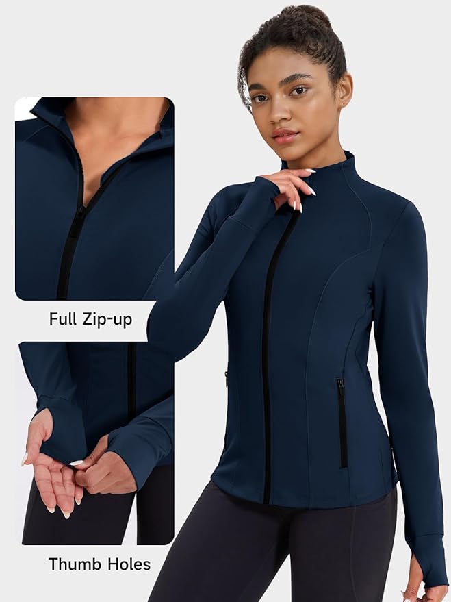 VUTRU Women's Workout Jacket Zip Up Athletic Lightweight Running Yoga Jacket with Pockets