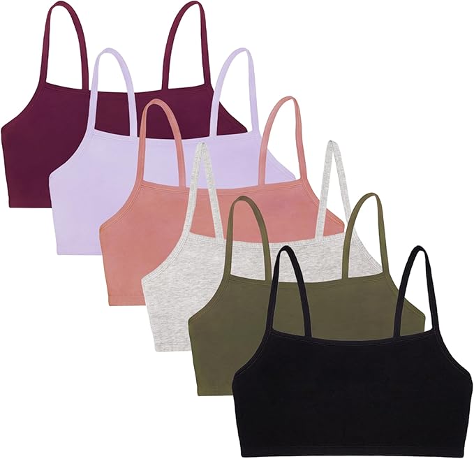 Fruit of the Loom Women's Spaghetti Strap Cotton Pullover Sports Bra Value Pack