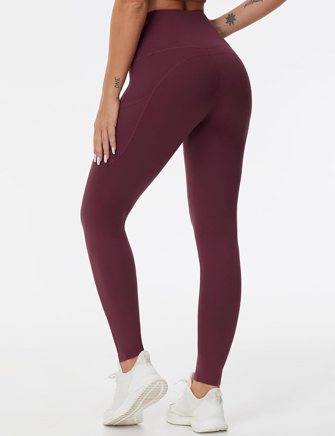 THE GYM PEOPLE Thick High Waist Yoga Pants with Pockets, Tummy Control Workout Running Yoga Leggings for Women