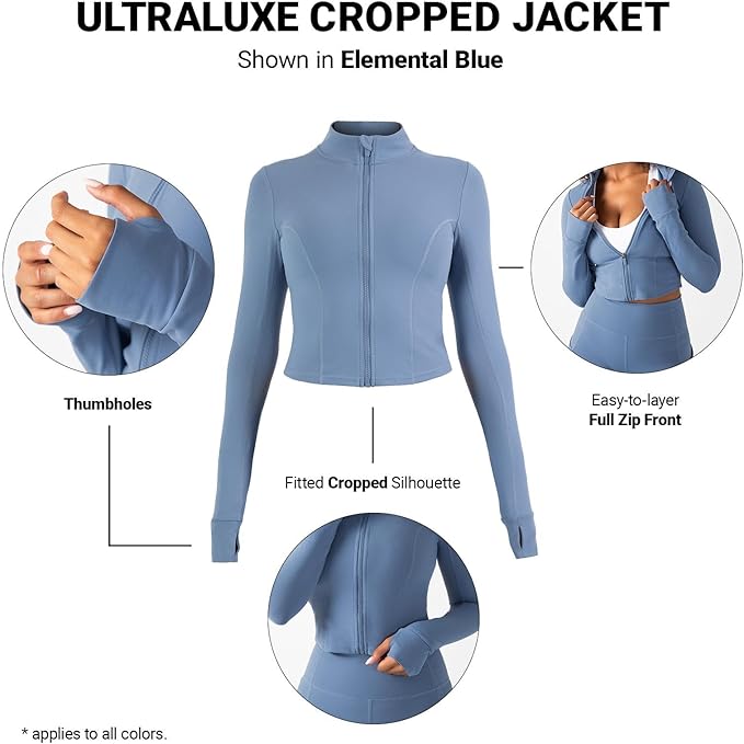 YITTY Active Women's Ultraluxe Full Zip Jacket, Athleisure, 4-Way-Stretch, Thumbholes