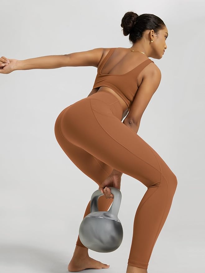 ODODOS Women's High Waisted Yoga Leggings with Pockets, Tummy Control Non See Through Workout Athletic Running Yoga Pants
