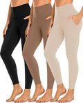 NEW YOUNG 3 Pack Leggings with Pockets for Women,High Waisted Tummy Control Workout Yoga Pants