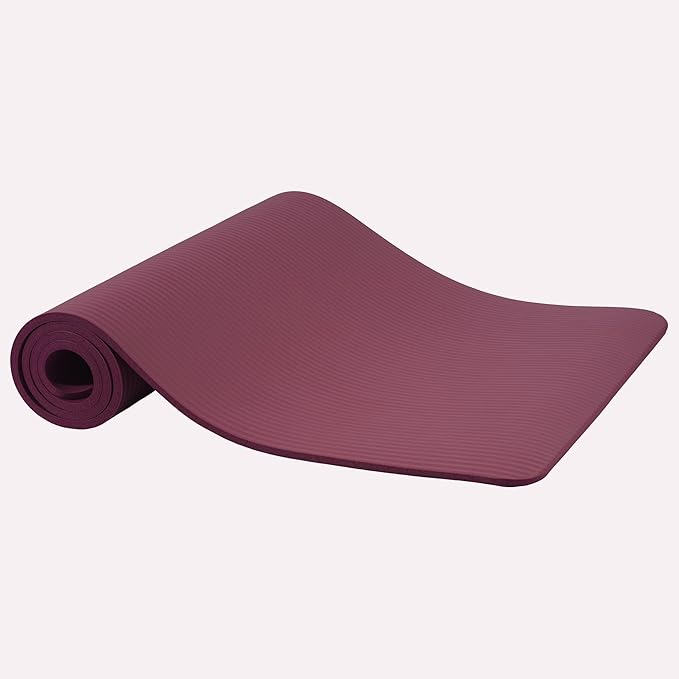 Fitvids Yoga Mat, 1/2-Inch Extra Thick High Density Exercise Mat, Anti-Tear Exercise Yoga Mat with Carrying Strap, Suitable for Various Yoga Exercises