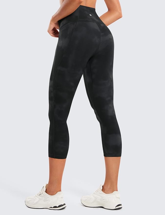 CRZ YOGA Butterluxe Workout Capri Leggings Pockets 21" - High Waisted Gym Athletic Womens Crop Yoga