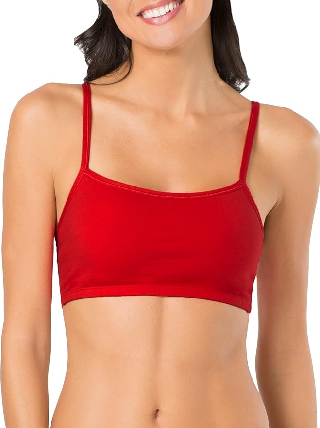 Fruit of the Loom Women's Spaghetti Strap Cotton Sports Bra - All-Day Comfort & Easy Movement