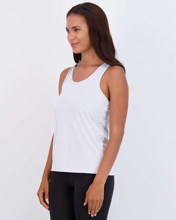Real Essentials 5 Pack: Women's Racerback Tank Top Dry-Fit Athletic Performance Yoga Activewear (Available in Plus Size)